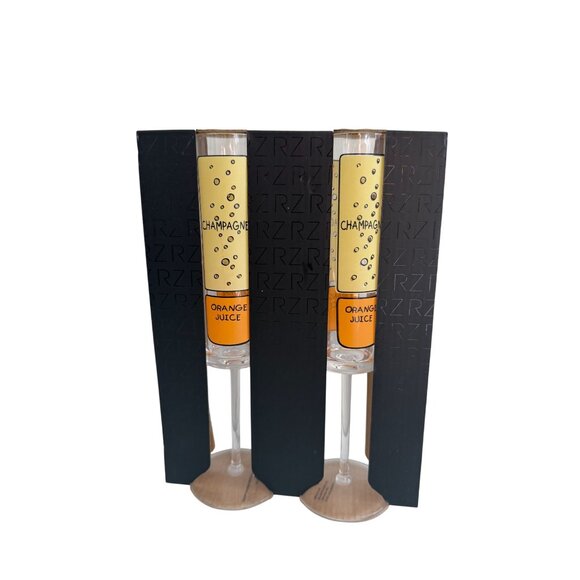 RACHEL ZOE Set of 2 Mimosa Champagne Dishwasher Safe Plastic Flutes NEW NIB - Picture 2 of 6